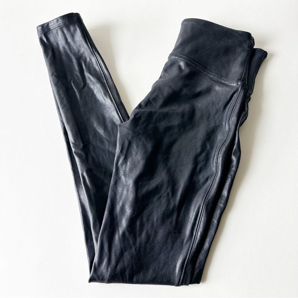 Spanx Black High Waisted Faux Leather Leggings